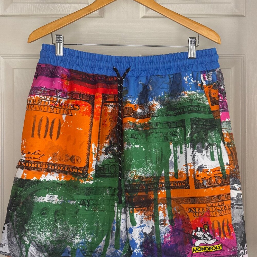 Monopoly Branded Men's Swim Shorts w/ 9" Inseam XL